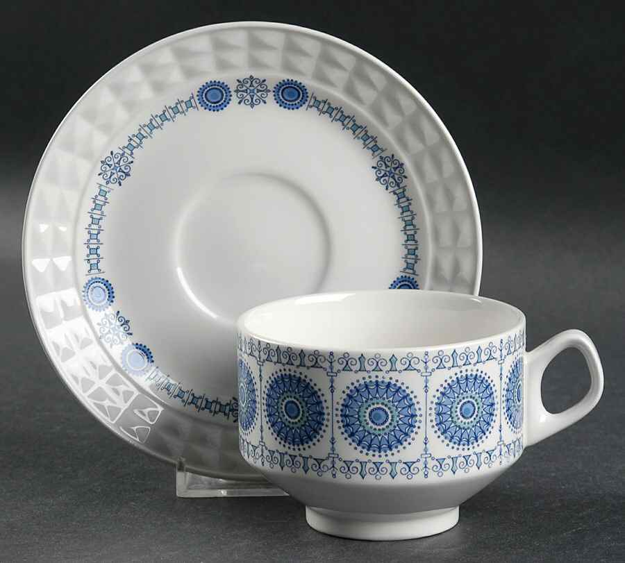Granada Flat Cup & Saucer Set by Pontesa-1