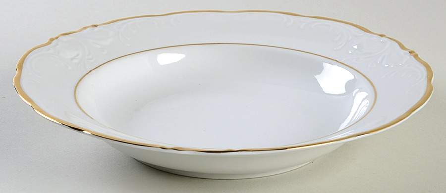 Golden Elegance Rim Soup Bowl by Poland-1
