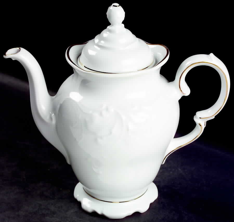Golden Elegance Coffee Pot & Lid by Poland-1