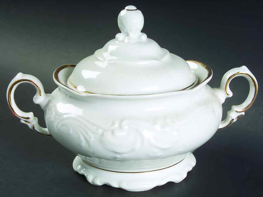 Golden Elegance Sugar Bowl & Lid by Poland-1