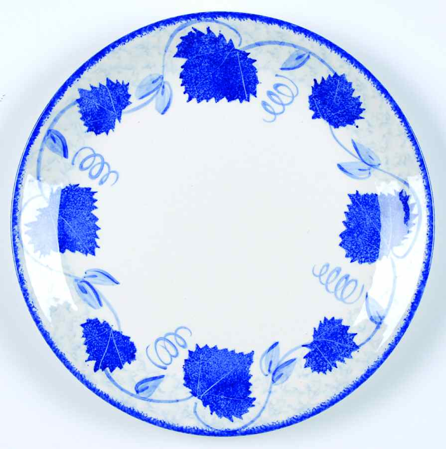 Blue Leaf Salad Plate by Poole Pottery-1