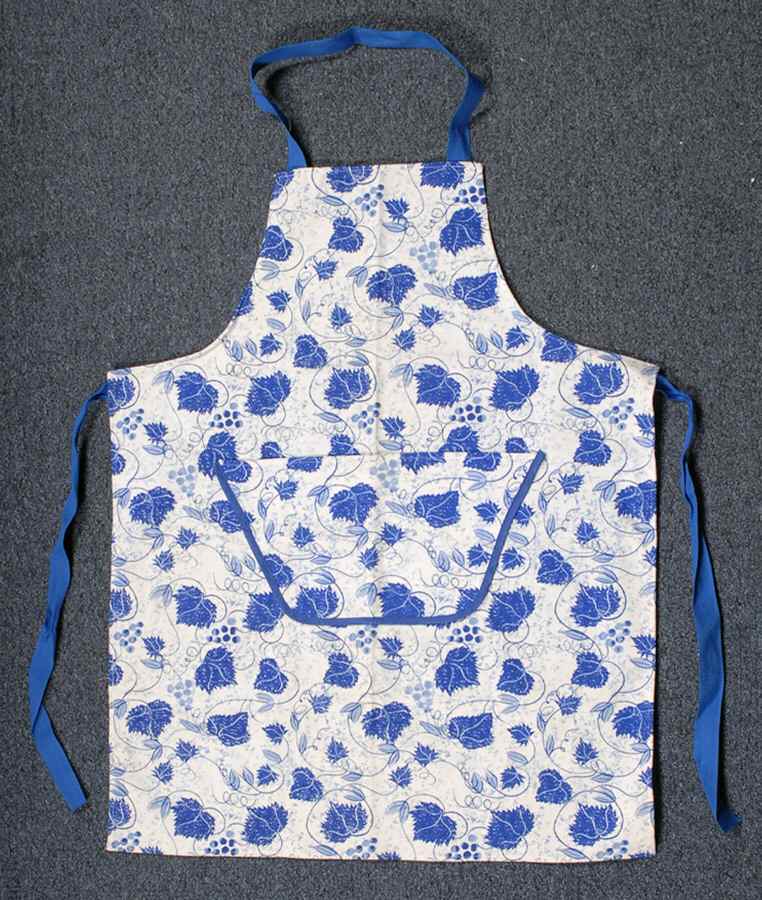 Blue Leaf Cloth Kitchen Apron by Poole Pottery-1