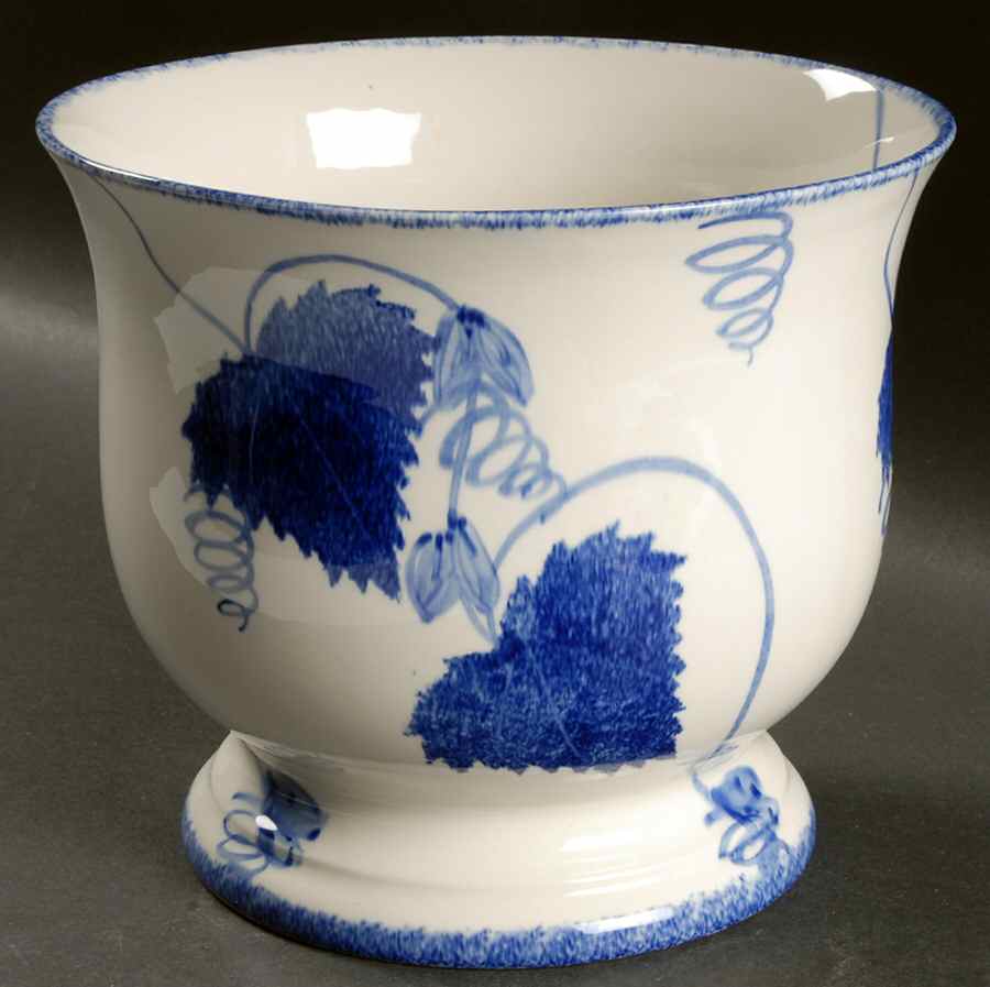 Blue Leaf Large Cachepot by Poole Pottery-1