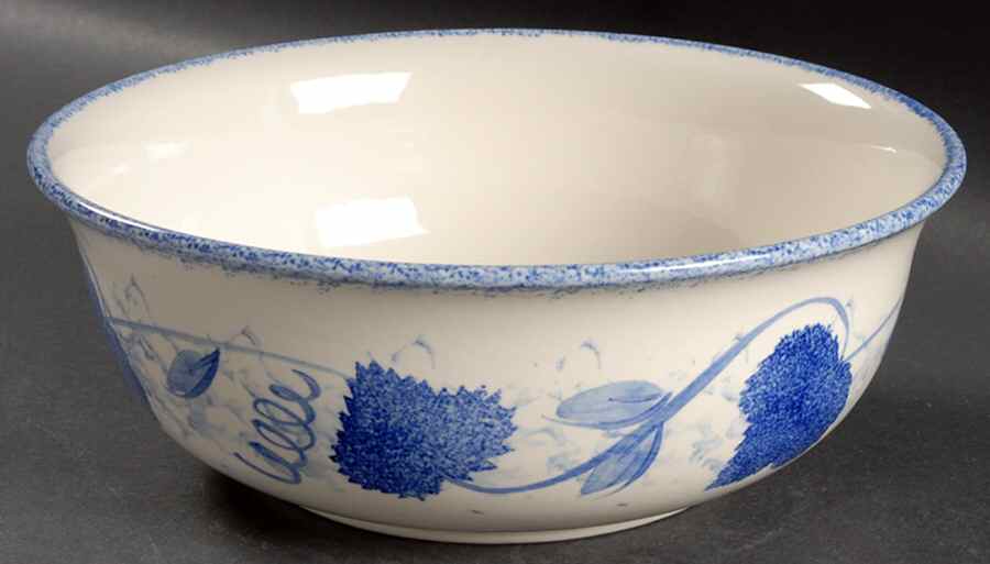 Blue Leaf 10" Large Salad Serving Bowl by Poole Pottery-1