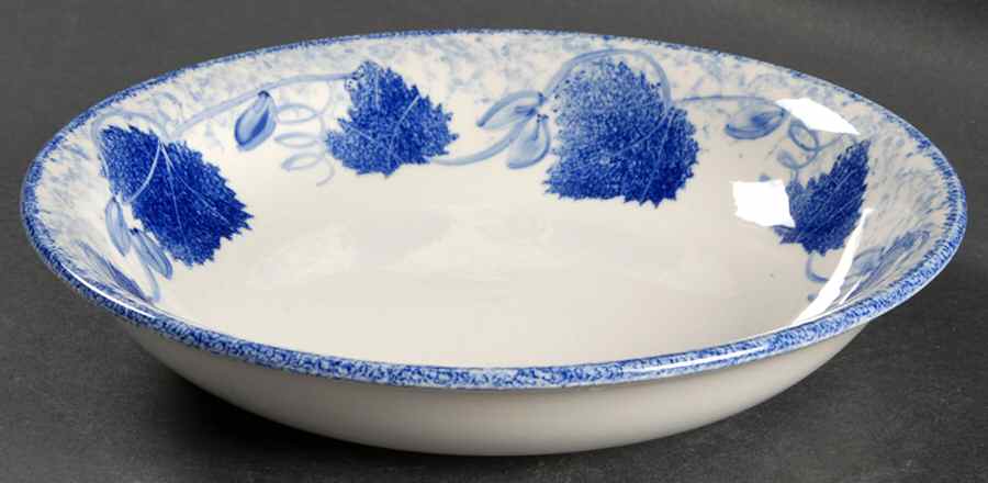 Blue Leaf 8" Individual Pasta Bowl by Poole Pottery-1