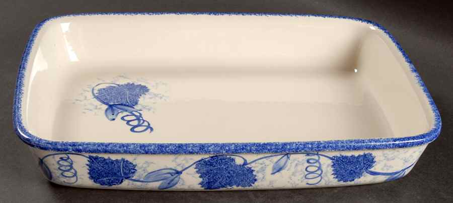 Blue Leaf 11" Lasagna by Poole Pottery-1