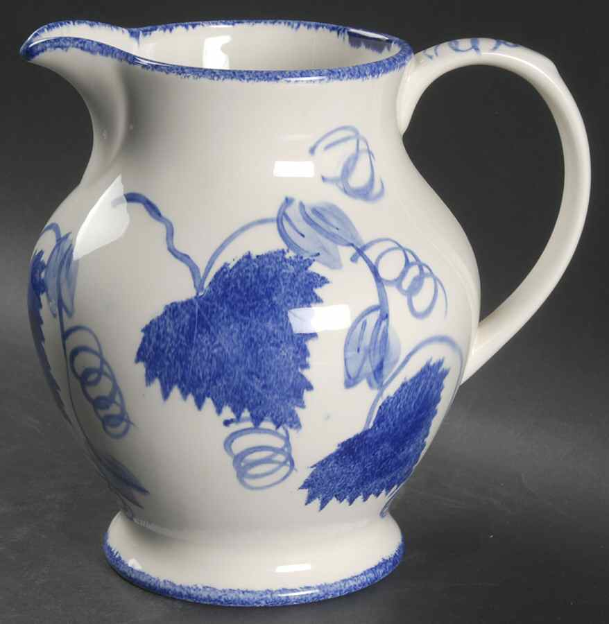 Blue Leaf 87 Oz Pitcher by Poole Pottery-1