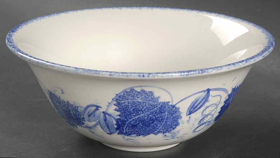 Blue Leaf Soup/Cereal Bowl by Poole Pottery-1