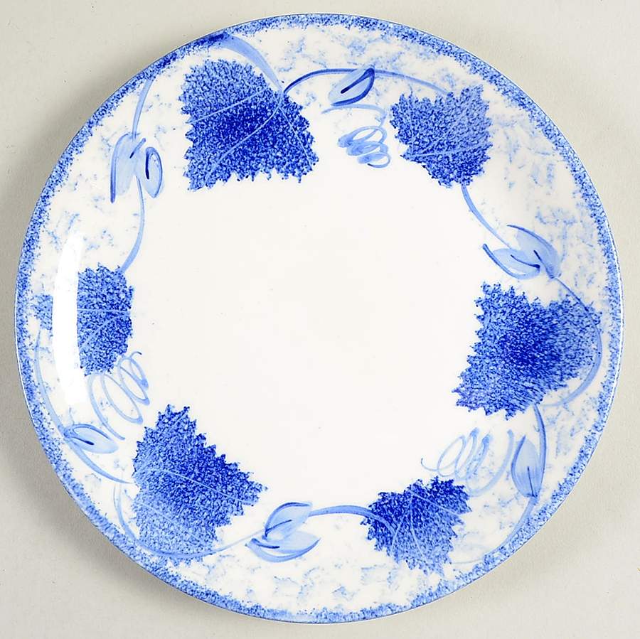 Blue Leaf Dessert/Pie Plate by Poole Pottery-1