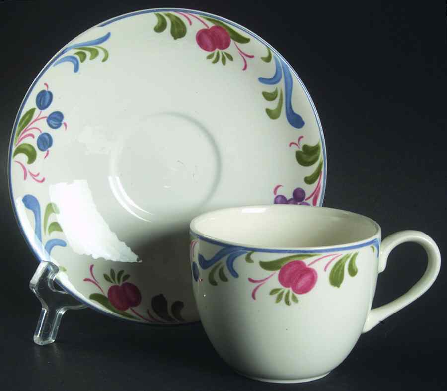 Cranborne Flat Cup & Saucer Set by Poole Pottery-1