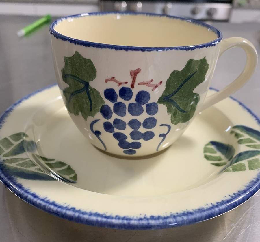 Dorset Fruit Flat Cup & Saucer Set by Poole Pottery-1