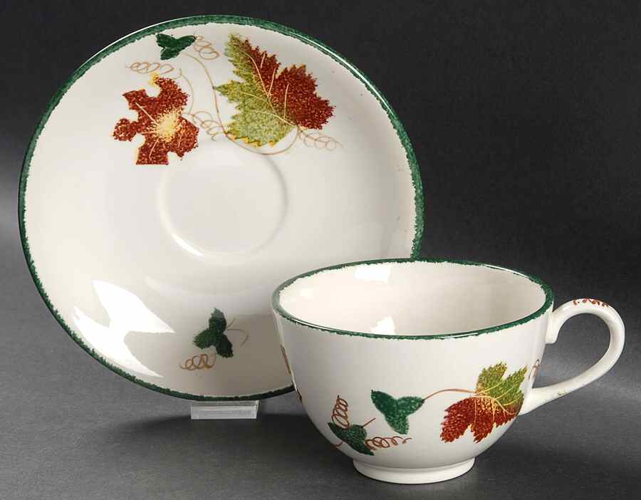 New England Flat Cup & Saucer Set by Poole Pottery-1