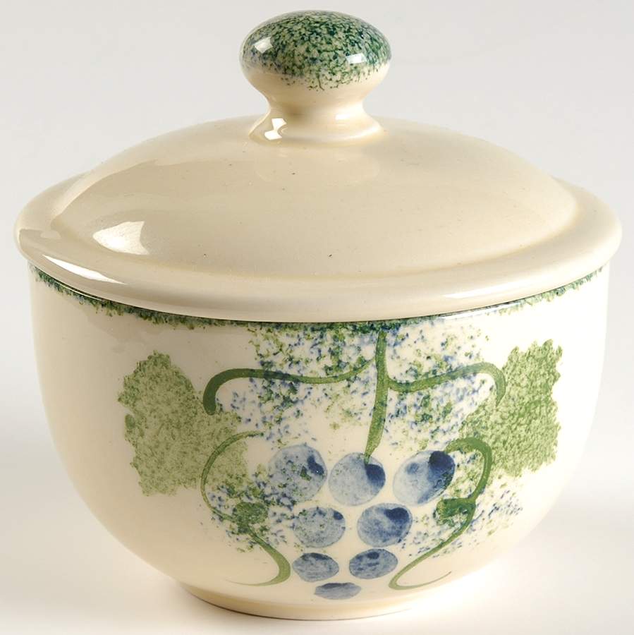 Vineyard Sugar Bowl & Lid by Poole Pottery-1