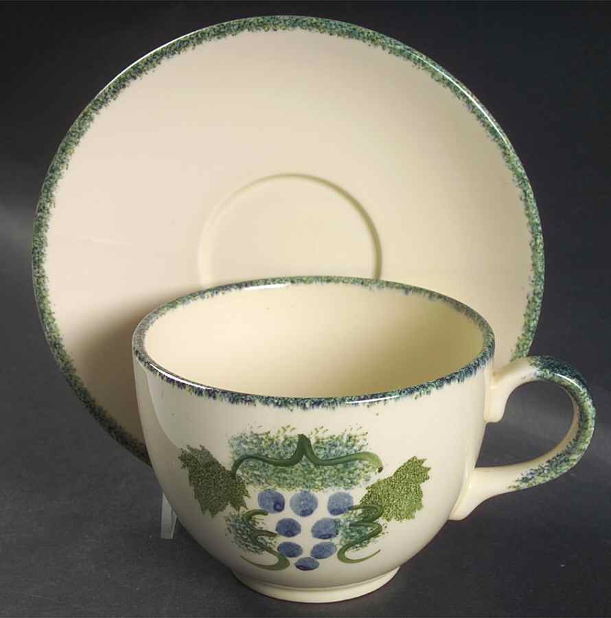 Vineyard Jumbo Cup & Saucer Set by Poole Pottery-1