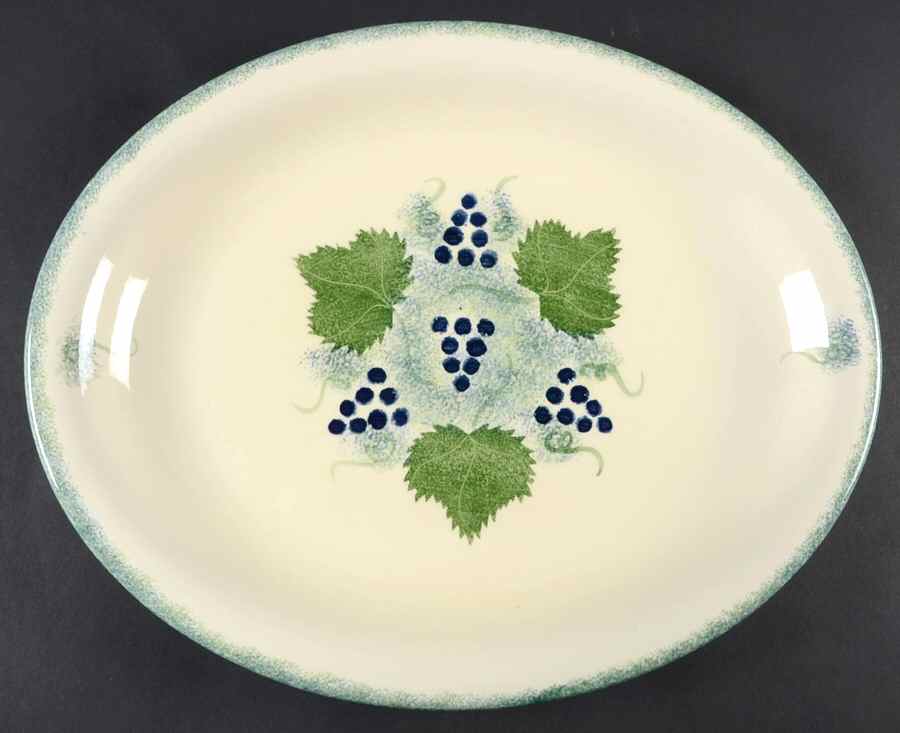 Vineyard 14" Oval Serving Platter by Poole Pottery-1