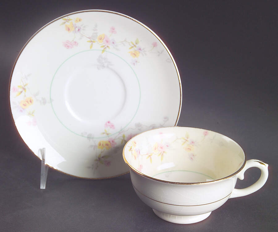 1126 Footed Cup & Saucer Set by Pope Gosser-1