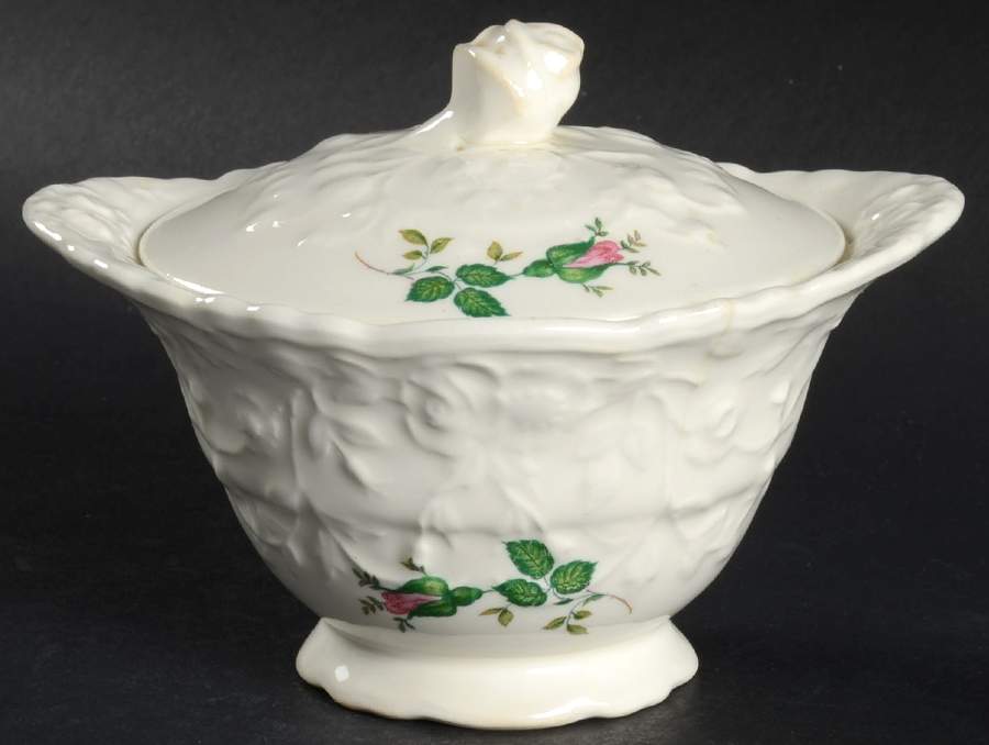 Bilton Rose Sugar Bowl & Lid by Pope Gosser-1
