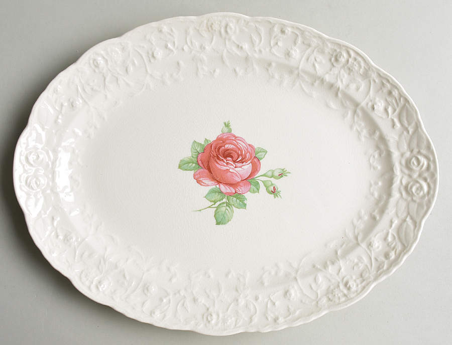 American Beauty 13" Oval Serving Platter by Pope Gosser-1