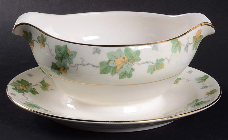 American Ivy Gravy Boat with Attached Underplate by Pope Gosser-1