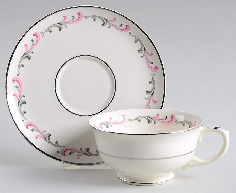 Baroque Footed Cup & Saucer Set by Pope Gosser-1