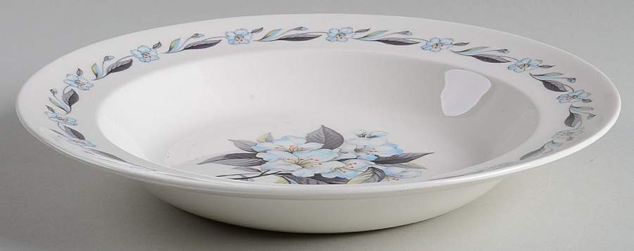 Blue Azalea Large Rim Soup Bowl by Pope Gosser-1