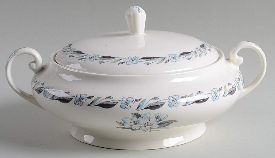 Blue Azalea Round Covered Vegetable by Pope Gosser-1