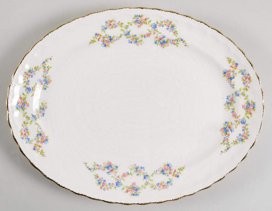 Blue Belle 13" Oval Serving Platter by Pope Gosser-1
