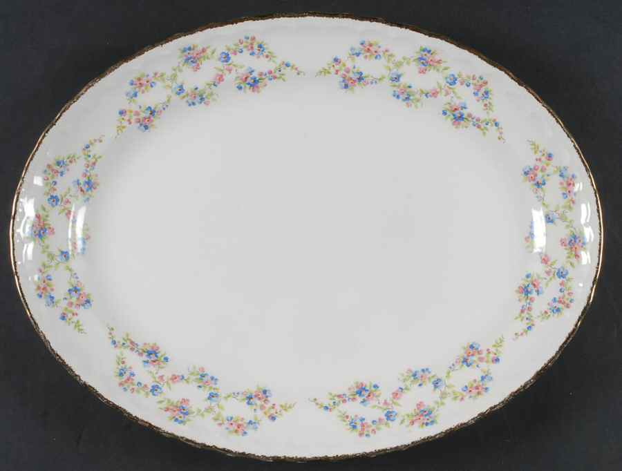 Blue Belle 15" Oval Serving Platter by Pope Gosser-1