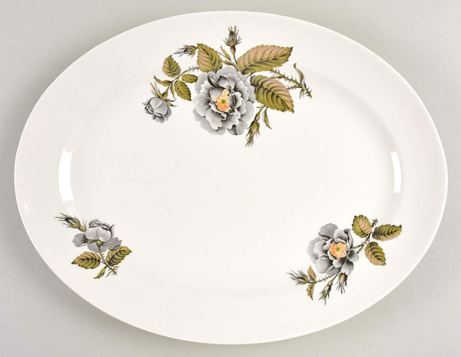 Black Rose 15" Oval Serving Platter by Pope Gosser-1