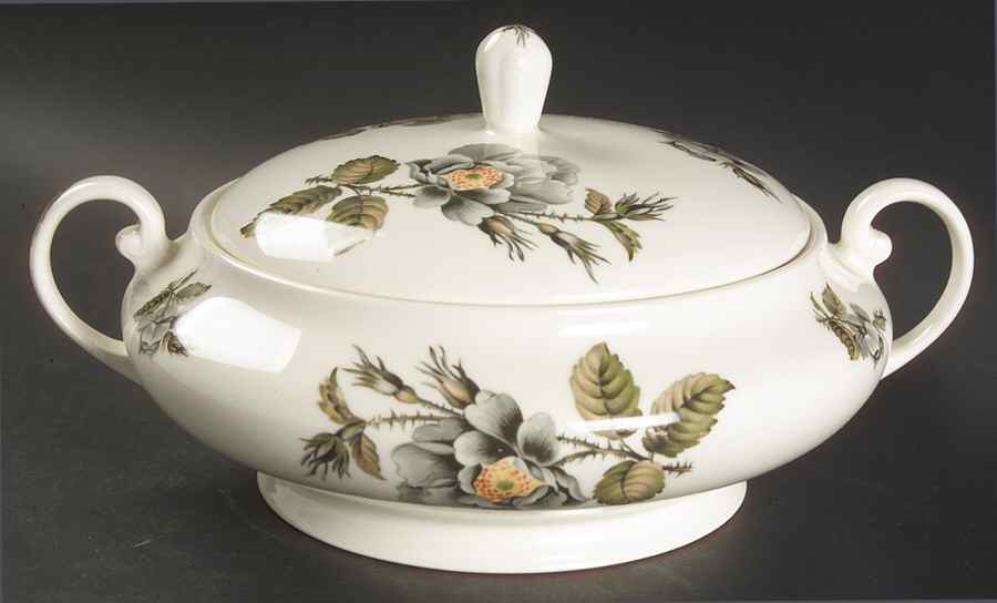 Black Rose Round Covered Vegetable by Pope Gosser-1