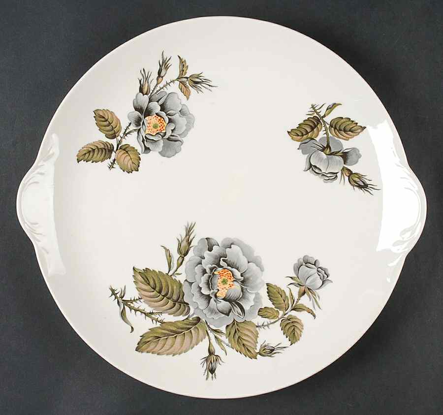 Black Rose Handled Cake Plate by Pope Gosser-1