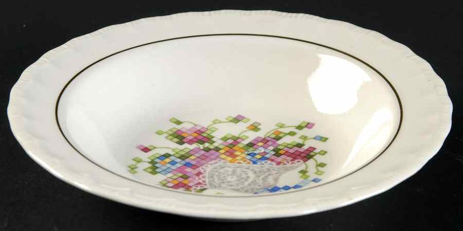Bridal Bouquet Rim Fruit/Dessert (Sauce) Bowl by Pope Gosser-1