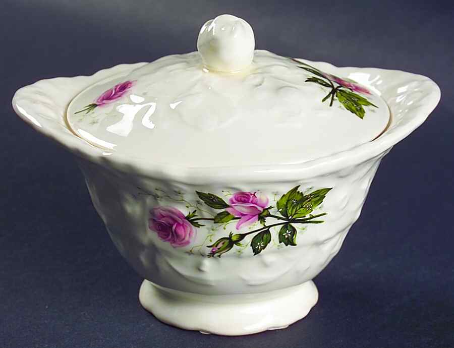Cathay Rose Sugar Bowl & Lid by Pope Gosser-1