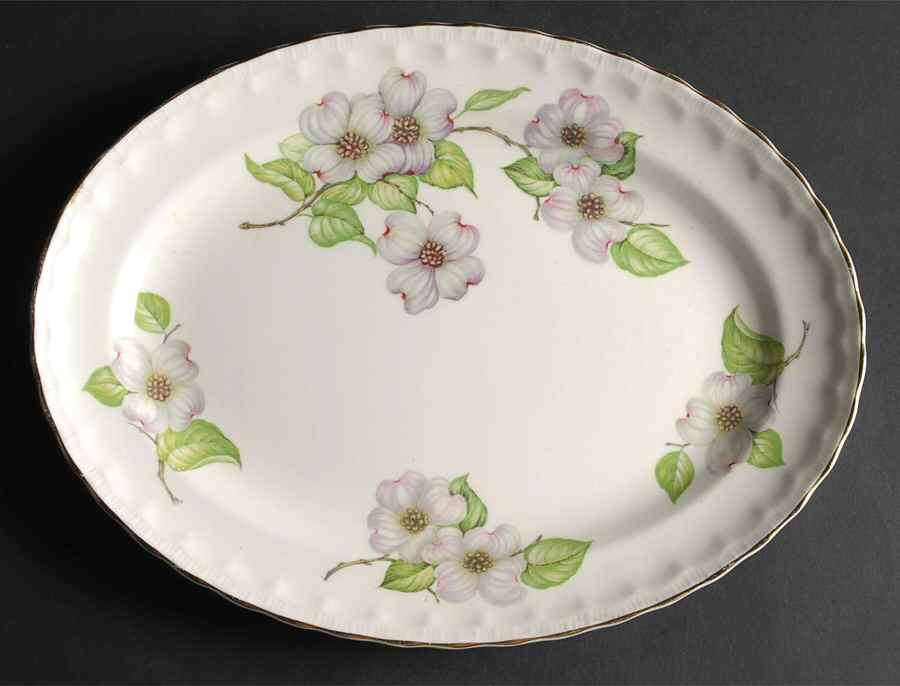 Dogwood (Shell Edge) 13" Oval Serving Platter by Pope Gosser-1