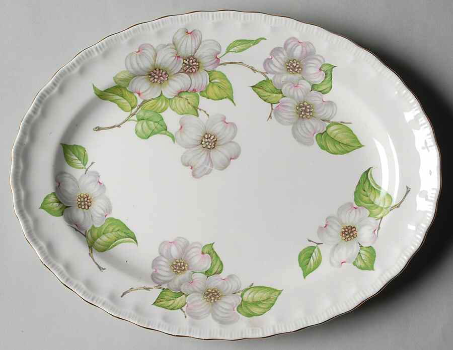 Dogwood (Shell Edge) 11" Oval Serving Platter by Pope Gosser-1