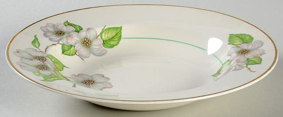 Dogwood (Smooth Edge) Rim Soup Bowl by Pope Gosser-1