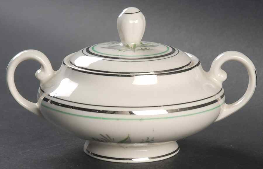 Encore (Platinum Inner Ring) Sugar Bowl & Lid by Pope Gosser-1