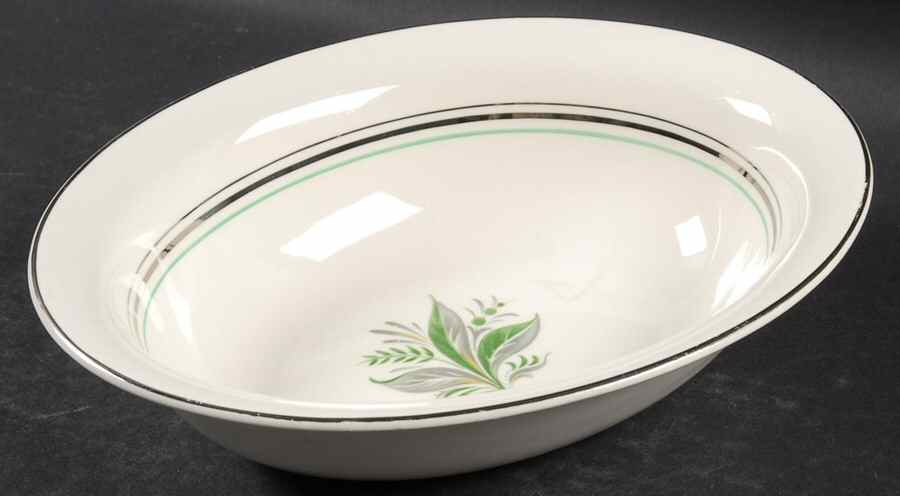 Encore (Platinum Inner Ring) 9" Oval Vegetable Bowl by Pope Gosser-1