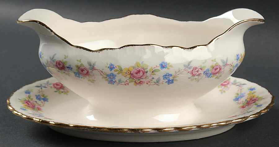 Flora Bell Gravy Boat with Attached Underplate by Pope Gosser-1
