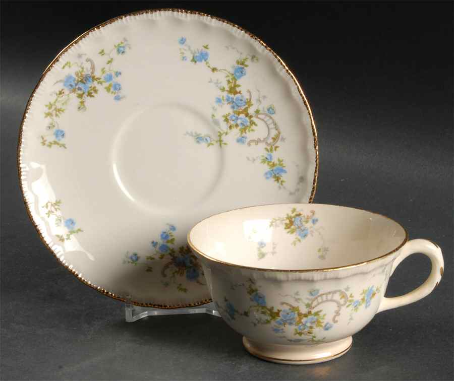 Fleurette Footed Cup & Saucer Set by Pope Gosser-1