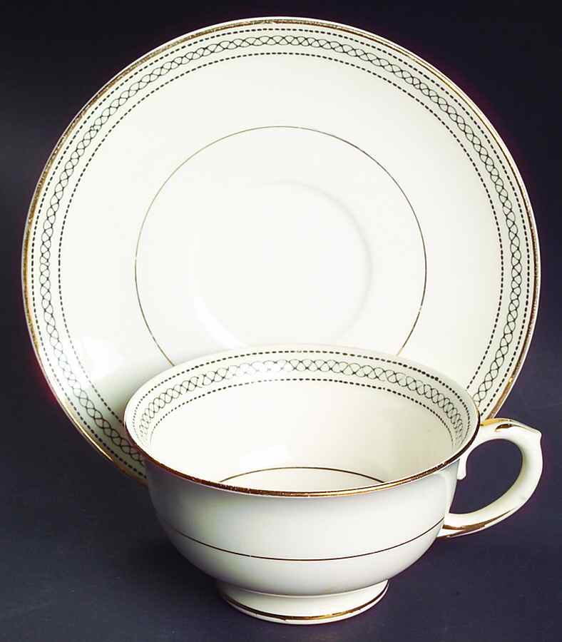 Formal Footed Cup & Saucer Set by Pope Gosser-1