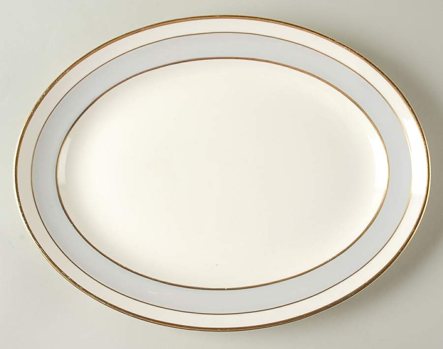 Grey Dawn 13" Oval Serving Platter by Pope Gosser-1