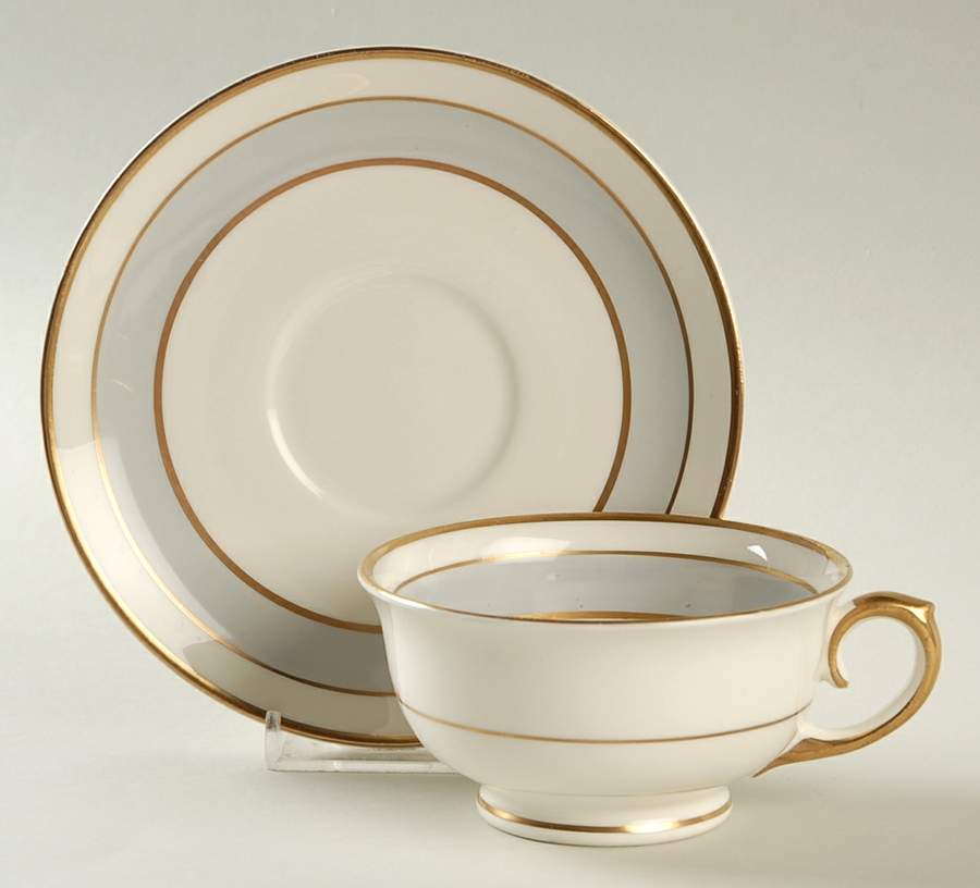 Grey Dawn Footed Cup & Saucer Set by Pope Gosser-1