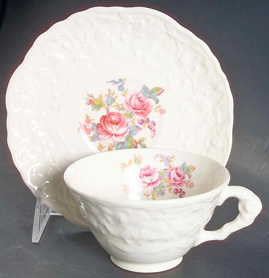 Gypsy Rose Footed Cup & Saucer Set by Pope Gosser-1