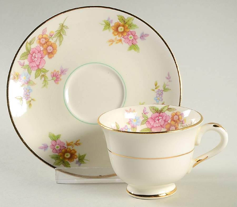 Louella Footed Demitasse Cup & Saucer Set by Pope Gosser-1