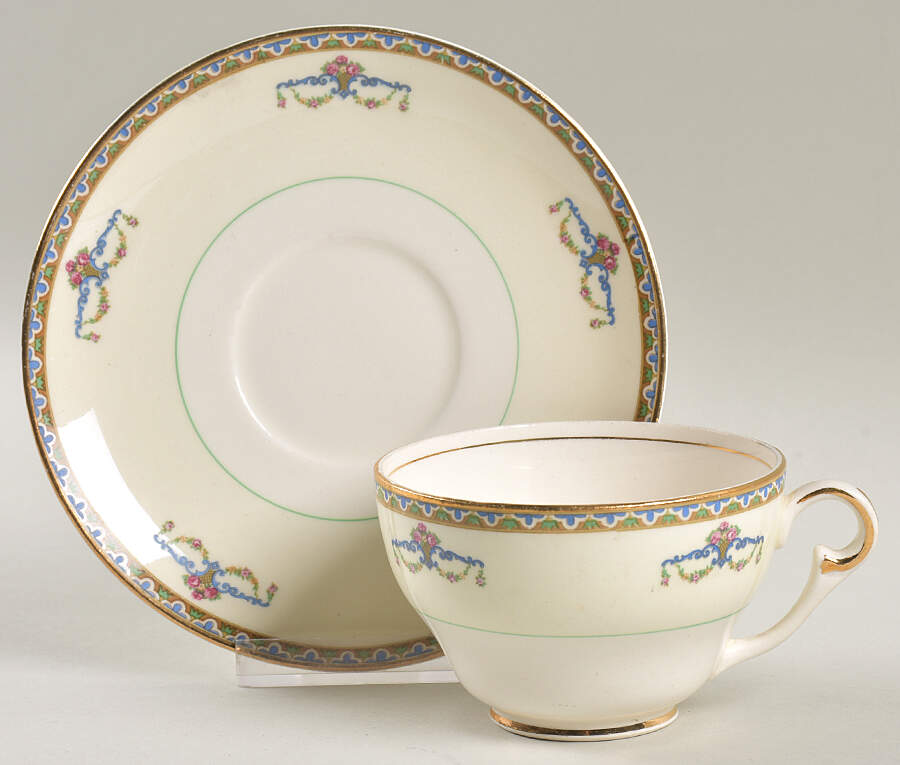 Melrose Footed Cup & Saucer Set by Pope Gosser-1