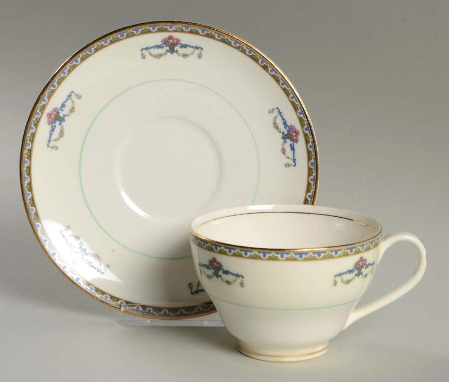 Melrose Footed Cup & Saucer Set by Pope Gosser-1