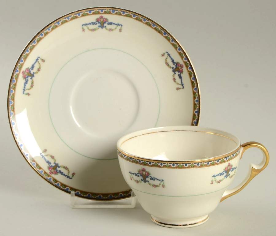 Melrose Footed Cup & Saucer Set by Pope Gosser-1