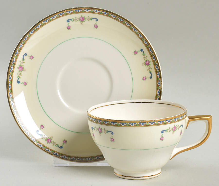 Melrose Footed Cup & Saucer Set by Pope Gosser-1