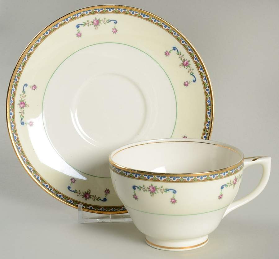 Melrose Footed Cup & Saucer Set by Pope Gosser-1